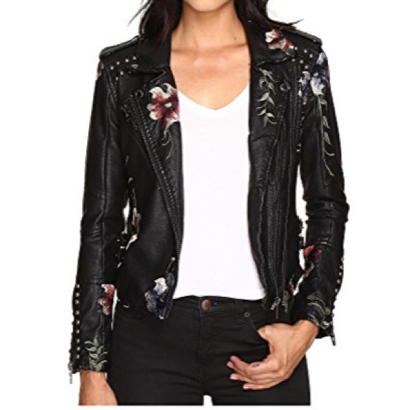 Blank NYC Jackets & Blazers - Blank NYC studded, embroidered leather jacket